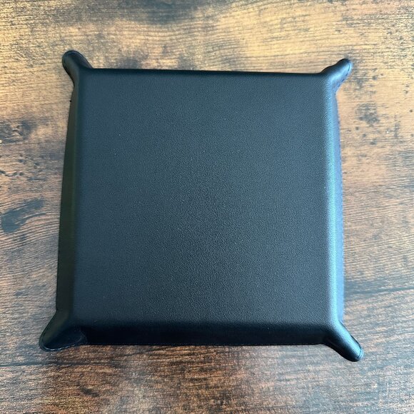 NEW David Yurman Leather Jewelry Valet Tray Black Tan Suede RARE - Picture 3 of 5